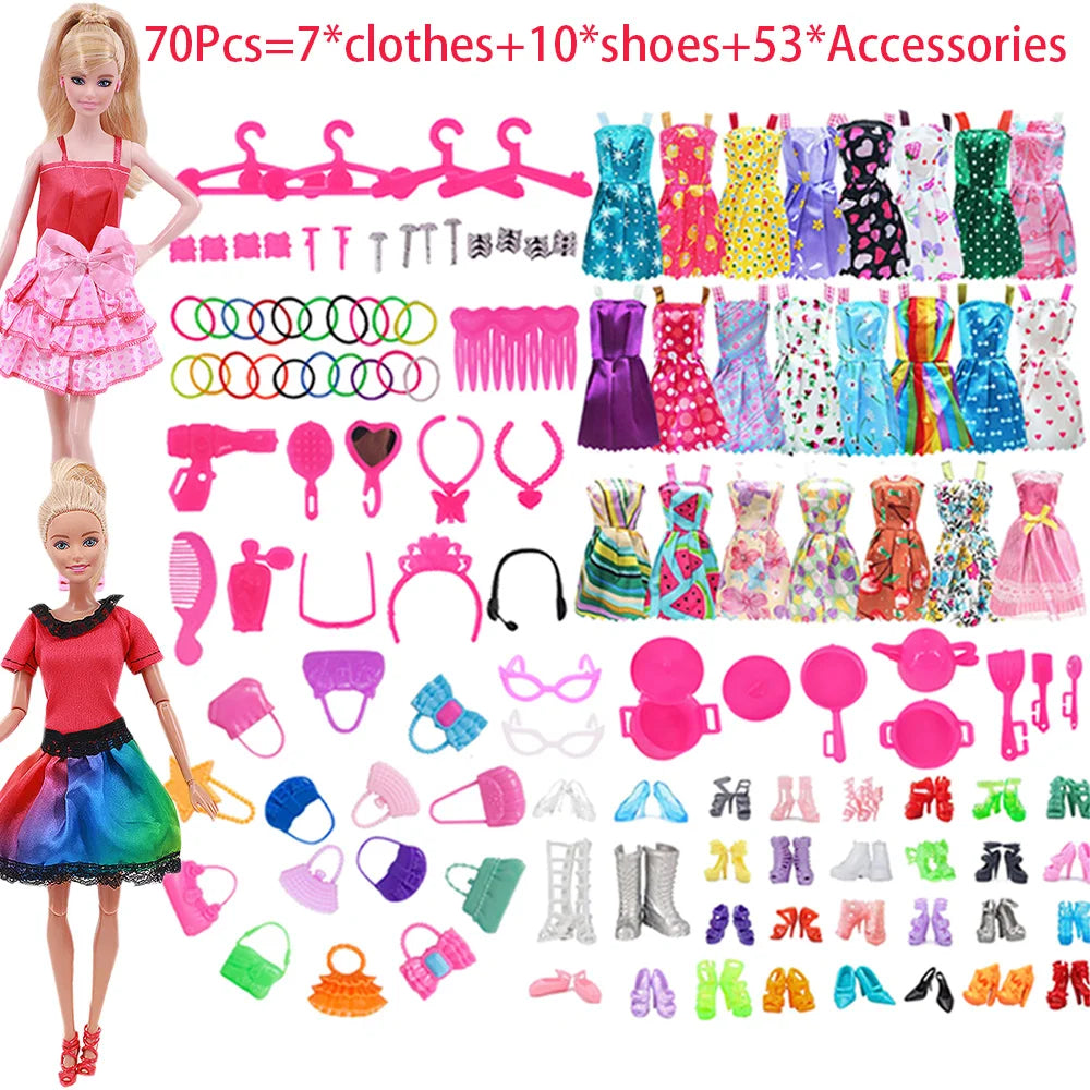 Complete 30cm Doll Accessories Set With Clothes Shoes Jewelry