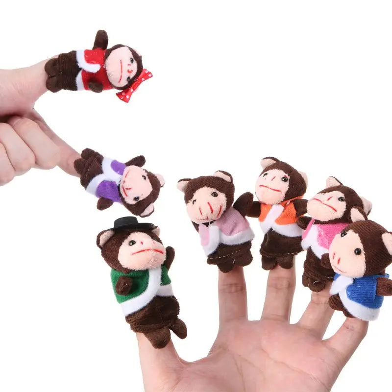 Monkey Finger Puppet Set for Storytelling and Pretend Play