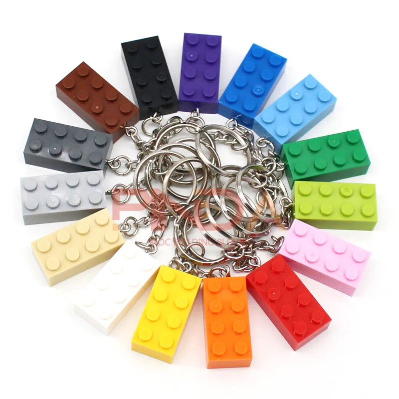 MOC Key Chain Bricks | 10 Pcs Pack | 2X4 Compatible Plates | Kids Craft Set