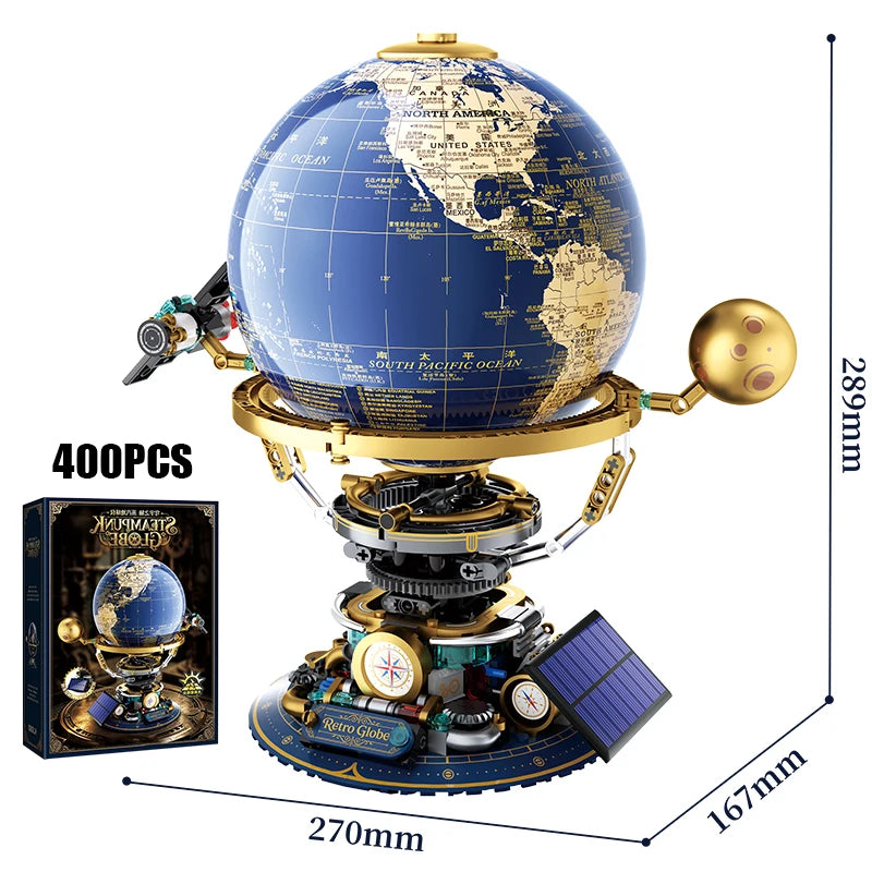 Globe Building Blocks | Steam Powered Model | Interlocking Pieces | STEM Gift