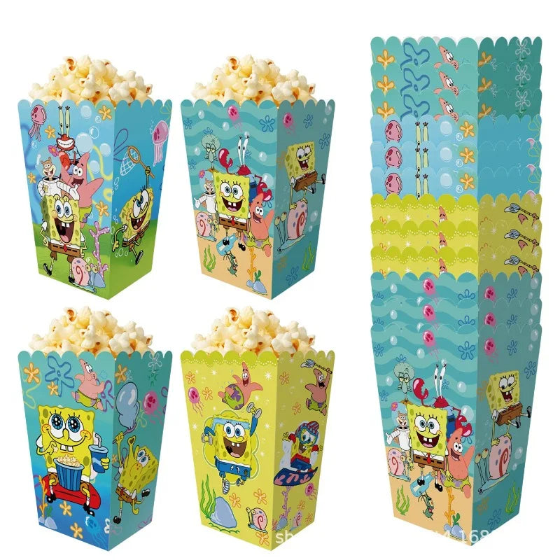 Foldable Paper Snack Box | SpongeBob Print | Disposable | Kids Party