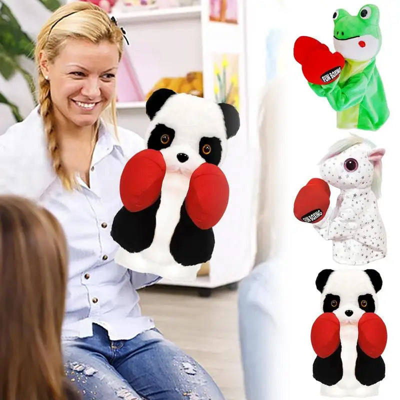 Animal Hand Puppets with Interactive Boxing Feature for Kids' Imaginative Play