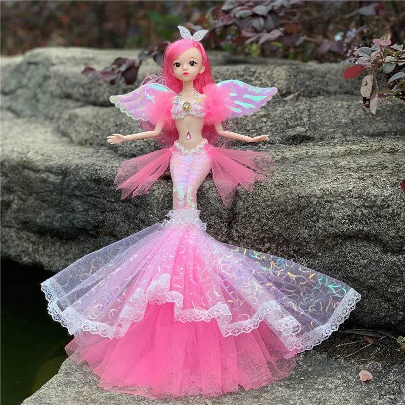 45cm Mermaid Doll Girl Toy Blue Eyes Princess Wedding Dress - ToylandEU