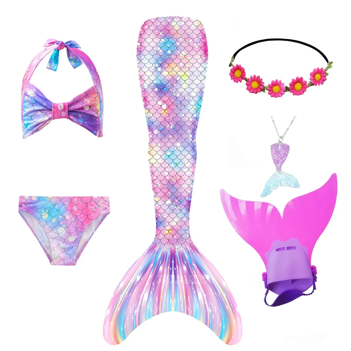 Mermaid Costume For Girls With Tail And Monofin Cosplay Ready