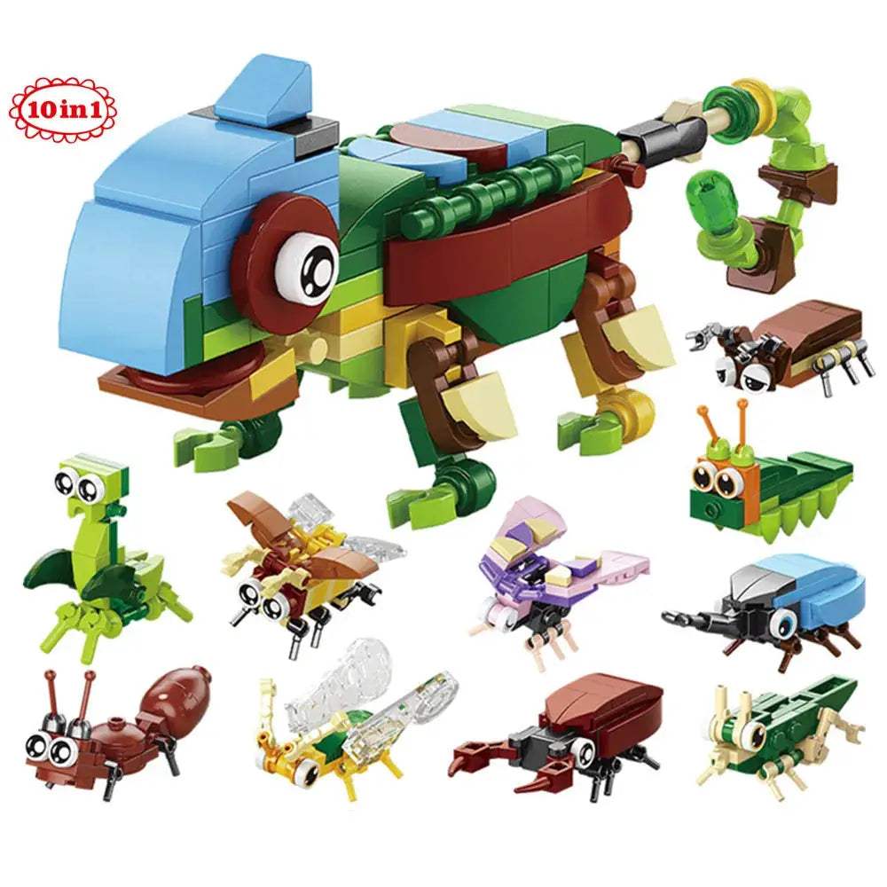 Insect World Animals Scorpion Mantis Ants Spider Birds Marine Animal Building Blocks Toys Desktop Ornaments Bricks Kids Gift - ToylandEU