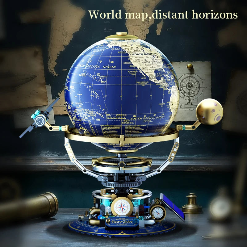 Globe Building Blocks | Steam Powered Model | Interlocking Pieces | STEM Gift