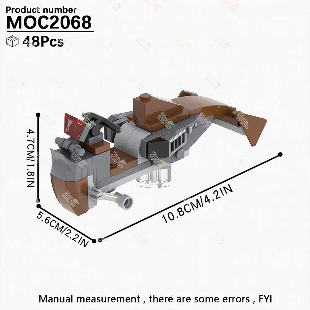 MOC Space Wars Movie Series Interplanetary Flying Motorcycle Combat Robot Airship Scout Building Blocks DIY Brick Kids Toy Gifts - ToylandEU