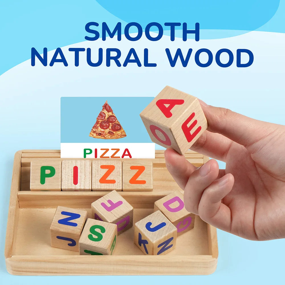Montessori Wooden Letter Spelling Games For Kids Learning