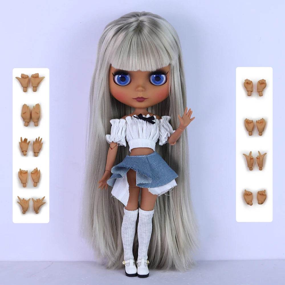 ICY DBS Blyth 1/6 Doll 30cm Black Skin Matte Face Cute Set BJD Full SD - ToylandEU