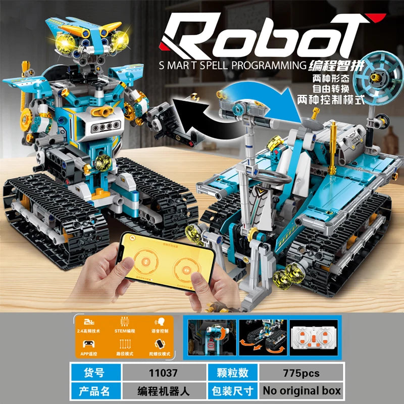 703-Piece 2-in-1 Technical Intelligent Robot and Racing Car Model with APP Control - ToylandEU