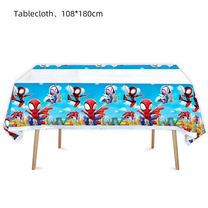 Party Decor Kit | Spidey Theme | Birthday | Plates Cups Tablecloth Banner
