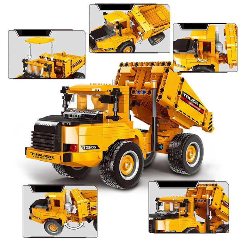 City technical MOC WheelLoader Car Heavy Mining Truck Crane Building - ToylandEU
