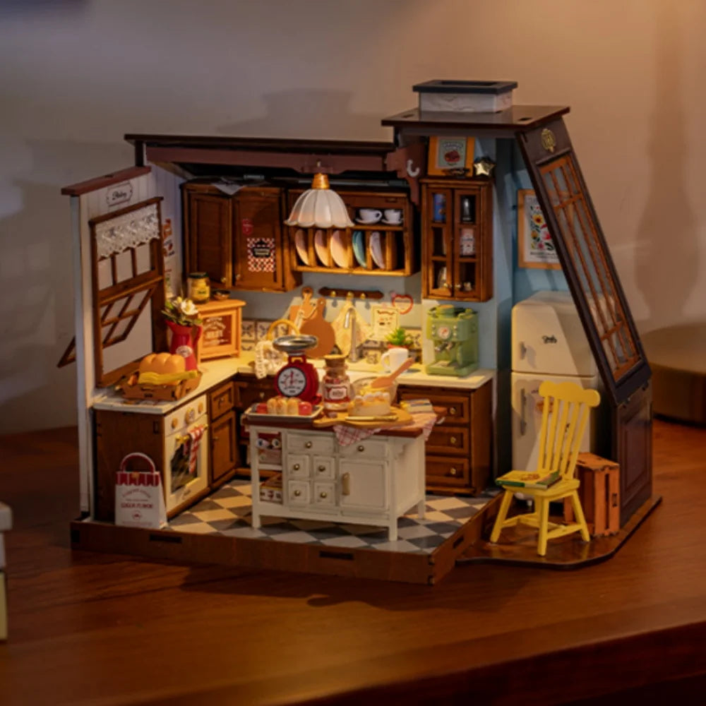 DIY Miniature Dollhouse Kit | 359 Pcs | Size 220x150x185mm | Baking Kitchen