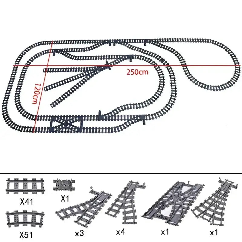 Lego Compatible Flexible Train Tracks Building Set For Kids - ToylandEU