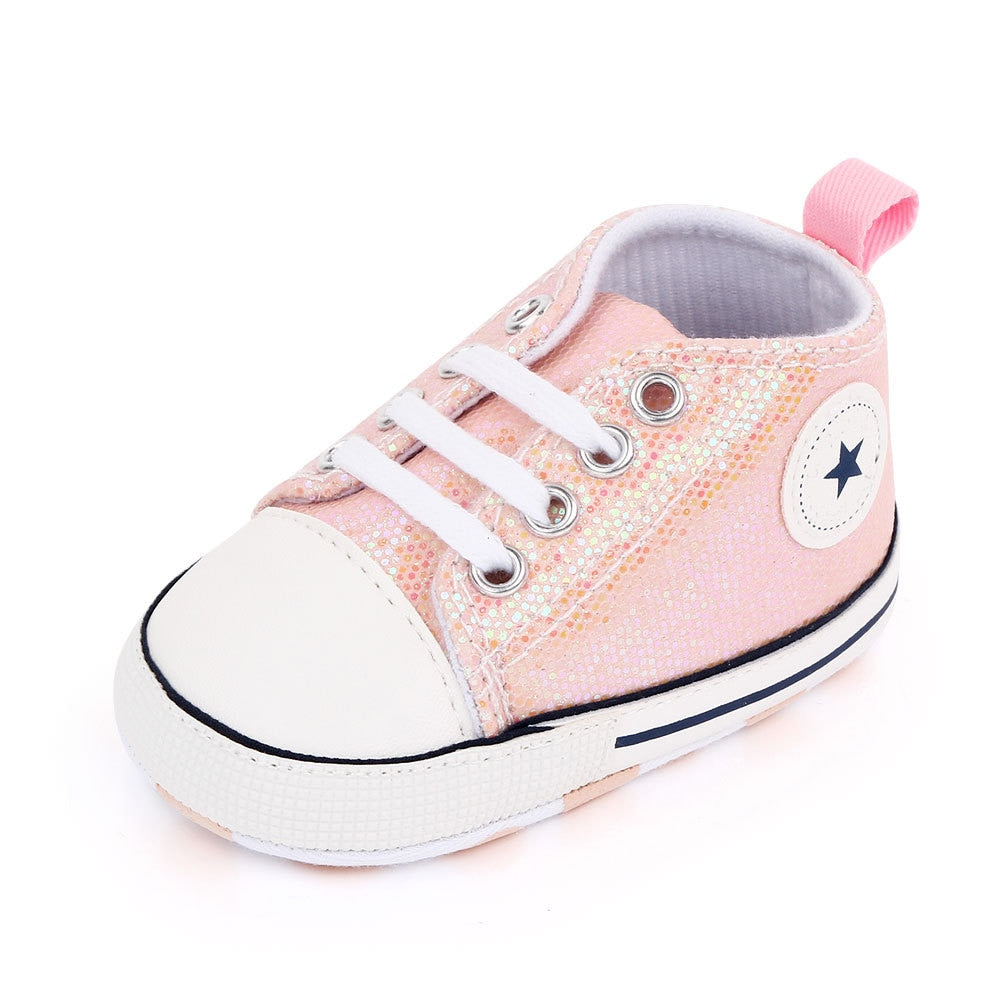 Fashionable Bling Canvas Shoes for Baby Girls - Soft Sole Toddler Sneakers Toyland EU