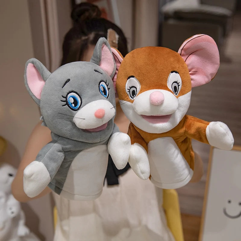 Plush Hand Puppets | 28 CM Size | Cat And Mouse Design | Family Playtime