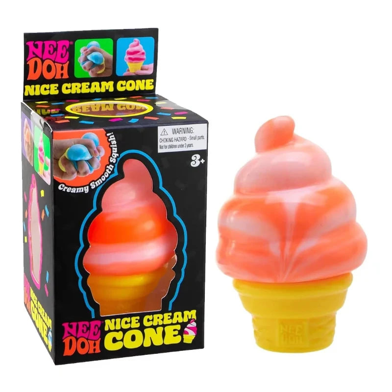 Needoh Ice Cream Sensory Toy | Stress Relieving Pinch Block | Adult Fidget Gift