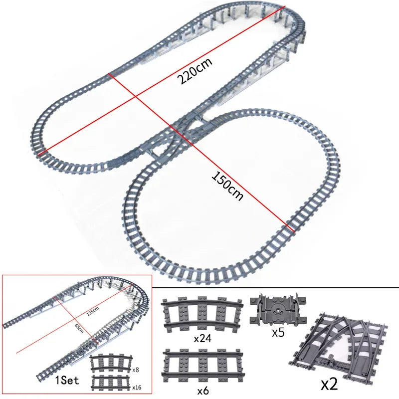 Train Track Building Blocks | Compatible With LEGO | Bridge Cross Track | Cross Track Set