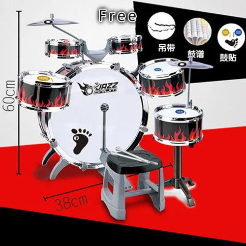 Fashion Large Children Music Jazz Drums Set ( 6 drums + 2 cymbals ) ToylandEU.com Toyland EU