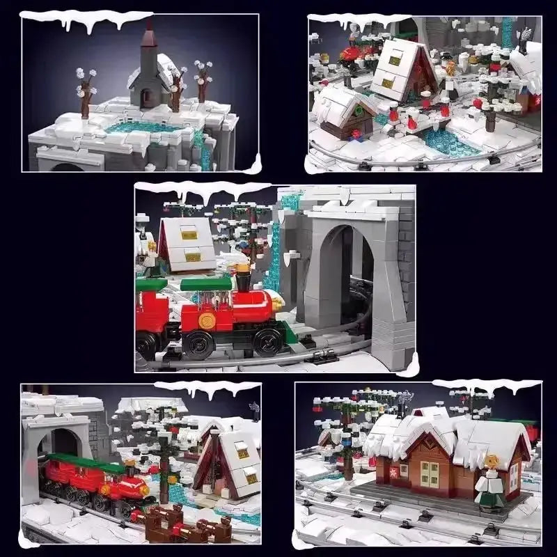 Mould King Christmas Series Train Amusement Park Electric Remote Control Assembly Building Block Toy12029 - ToylandEU