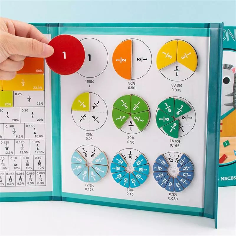 Children's Wooden Magnetic Fraction Learning Math Toy Book Set - ToylandEU