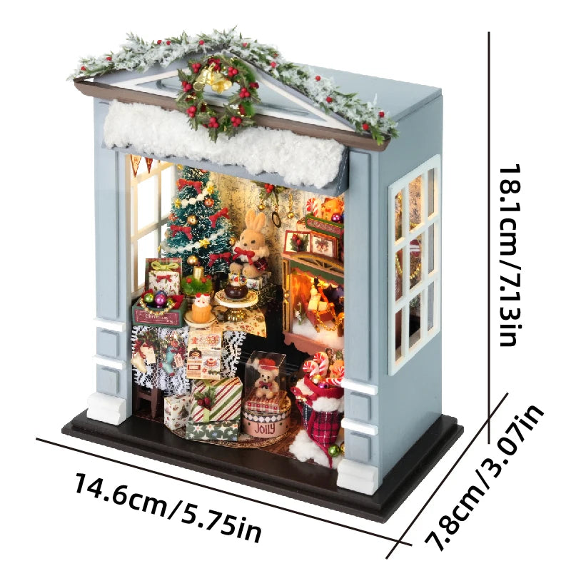 DIY Book Nook Kit | LED Light Included | European Scene | Dollhouse Insert