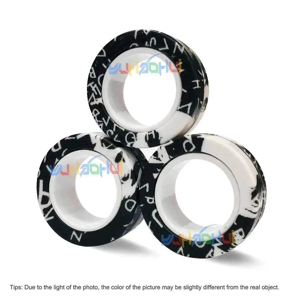 3PCS Fingertip Magnetic Rings Colorful Relief Fidget Toys Set for Adult Magnet Spinner - ToylandEU