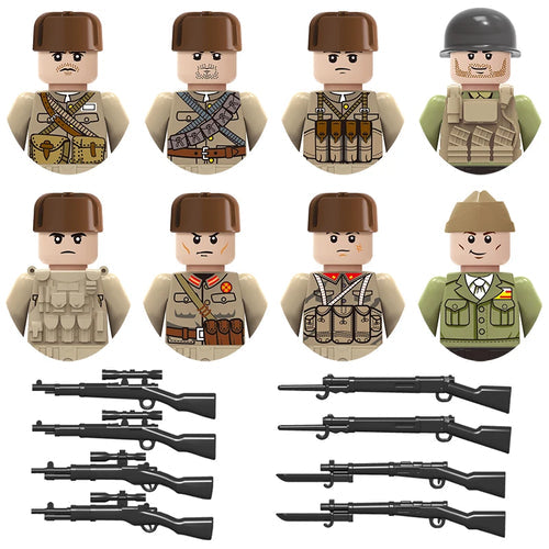 Military Army and Police Building Blocks Figures Set, including WW2 Soldier and SWAT Officer Toys ToylandEU.com Toyland EU