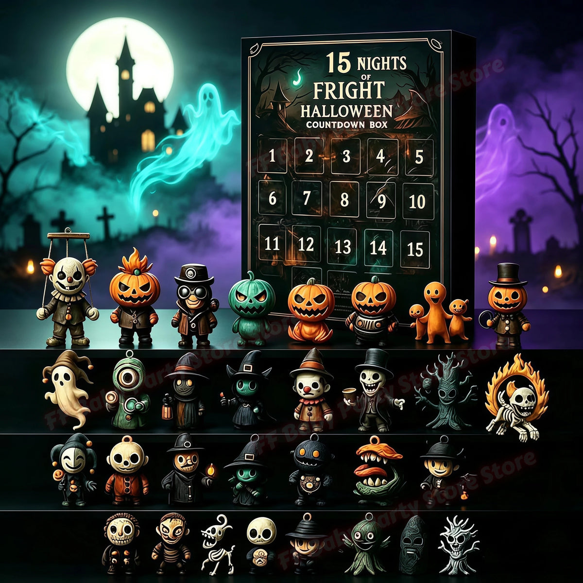 Halloween Advent Calendar | 2026 31 Nights Of Fright | 3D Mini Spooky Figurines | Countdown Party Gift