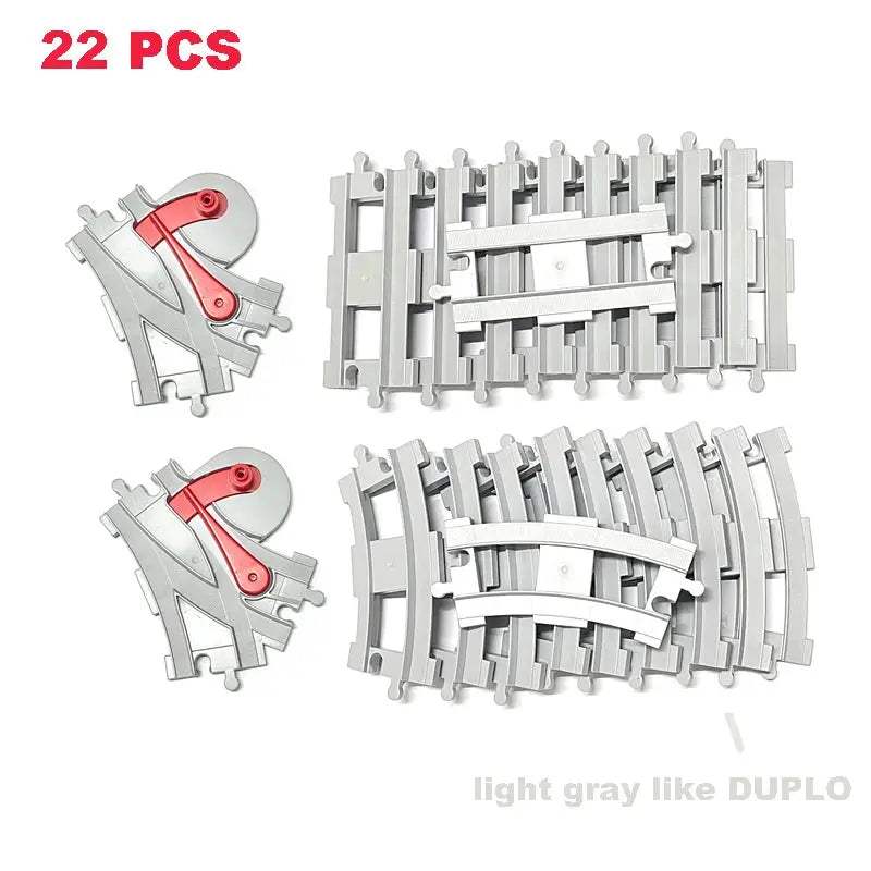 Rail Transport Big Size Building Blocks Creative Track Accessories Assemble Toys For Children Bricks Compatible City Train Set - ToylandEU