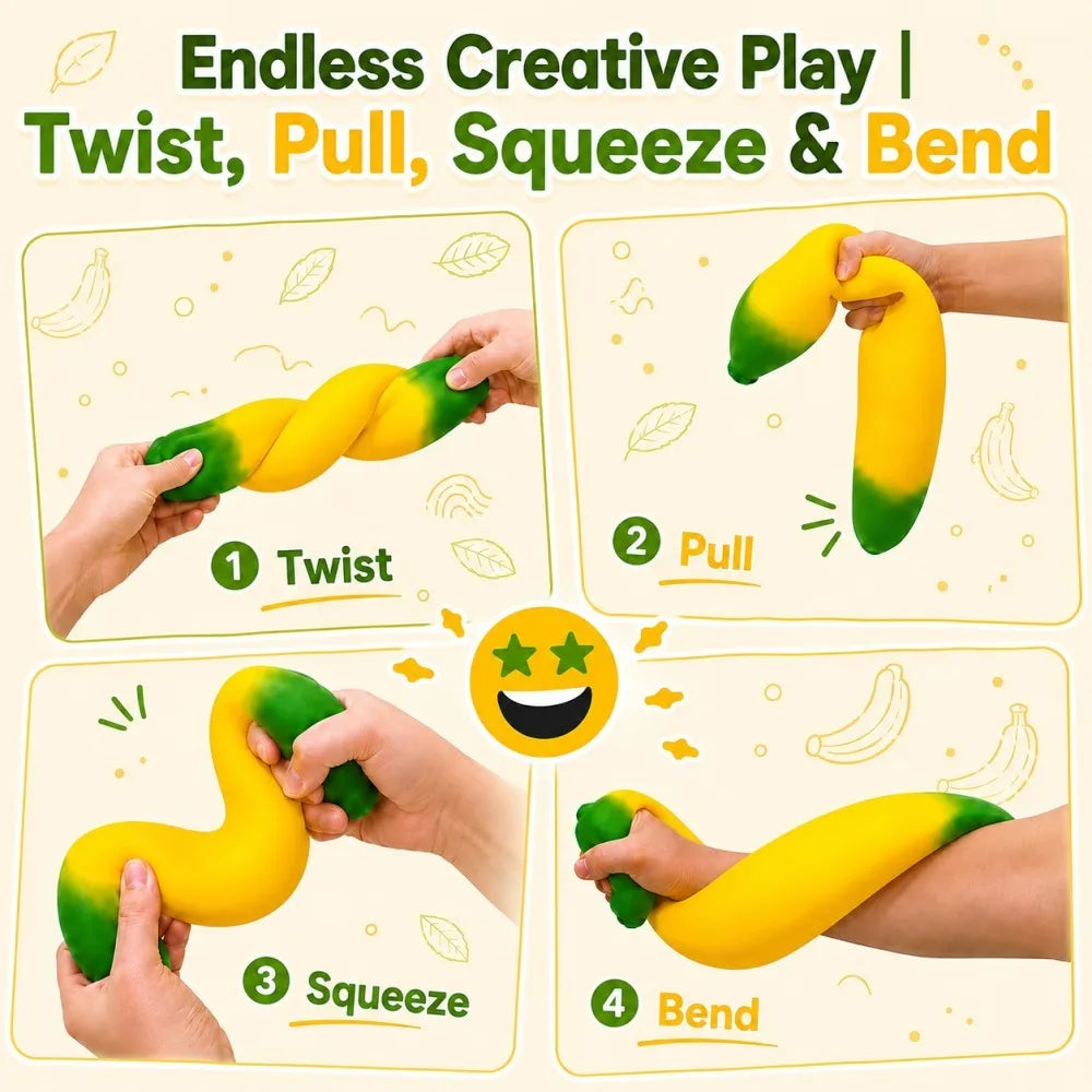 Squishy Banana | Slow Rebound Stress Relief | Desk Home Decor | 18Cm 41Cm Sizes