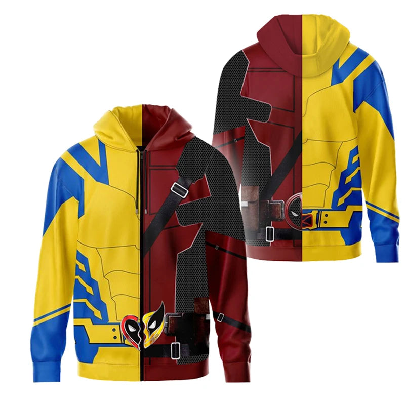 Deadpool & Wolverine 3D Cosplay Hoodie - Unisex Autumn Jacket