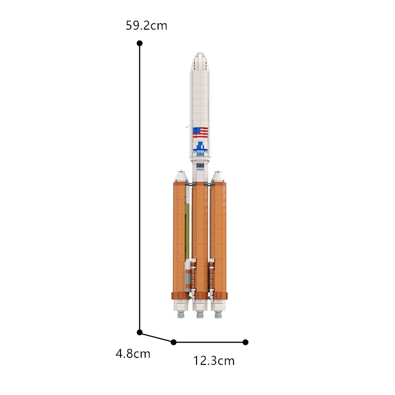 Moc Aerospace Atlased V 1:100 Rocket High Tech Building Blocks with E-Manual - ToylandEU