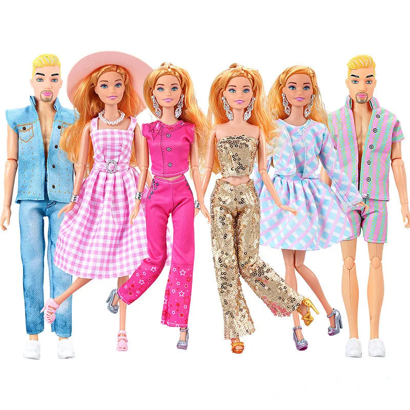 30cm Male/Female Fashion Doll Set - Dress Up Doll Toy with Clothes ToylandEU.com Toyland EU