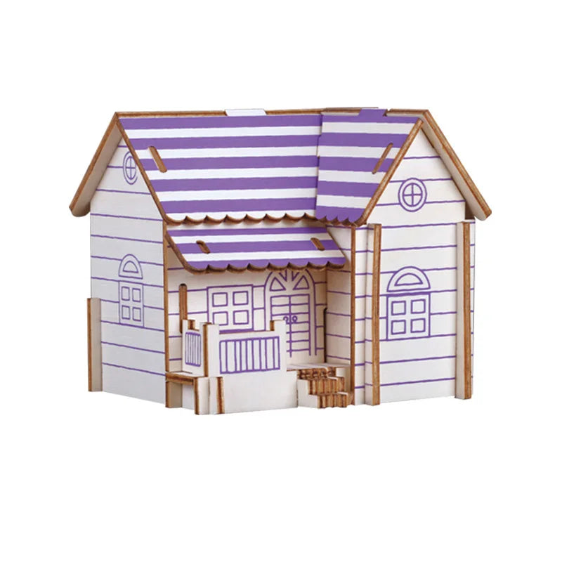 3D Wooden Puzzle | House Villa Model | DIY Build Kit | Ages 14 and Up