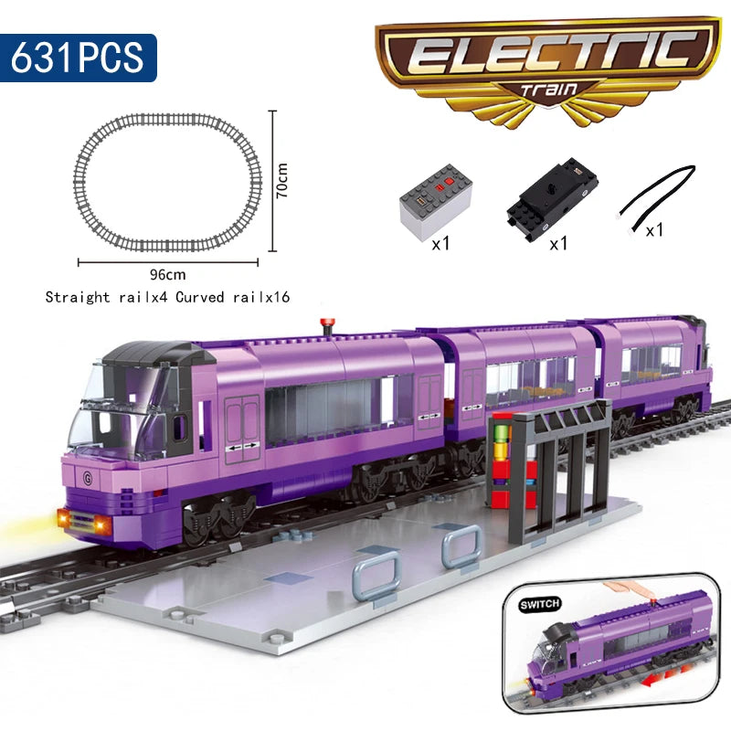 City Train Tracks Building Blocks Kit For Kids DIY Creativity