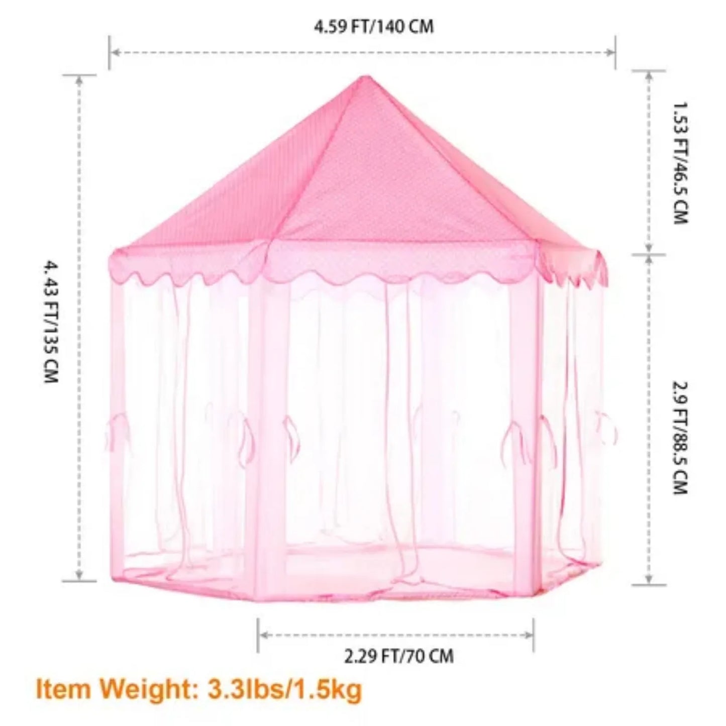 Princess Play Tent Castle for Kids Private Cozy Play Space
