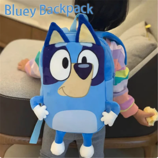 Bluey Family Plush Backpack - Cartoon Dog Schoolbag for Kids