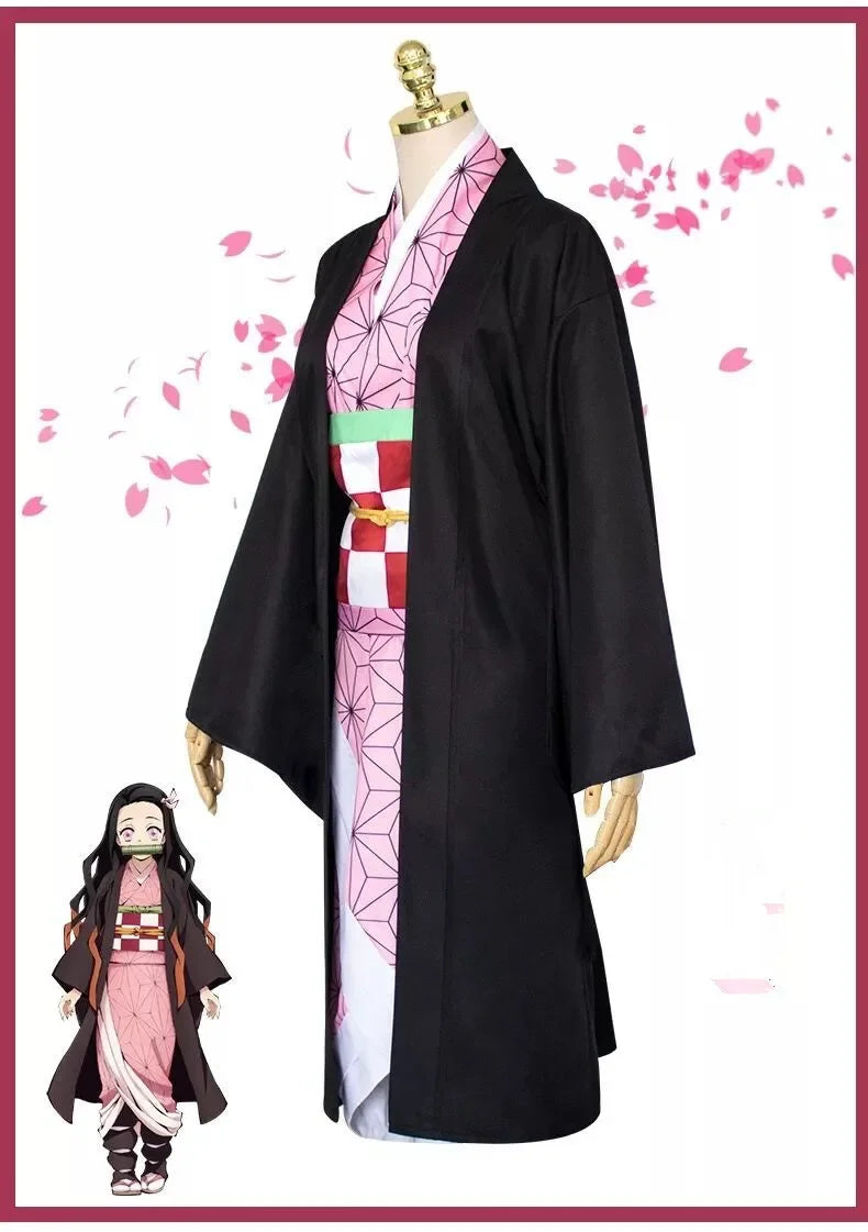 Nezuko Cosplay Outfit | Polyester Fabric | Demon Slayer Anime | Adult Unisex