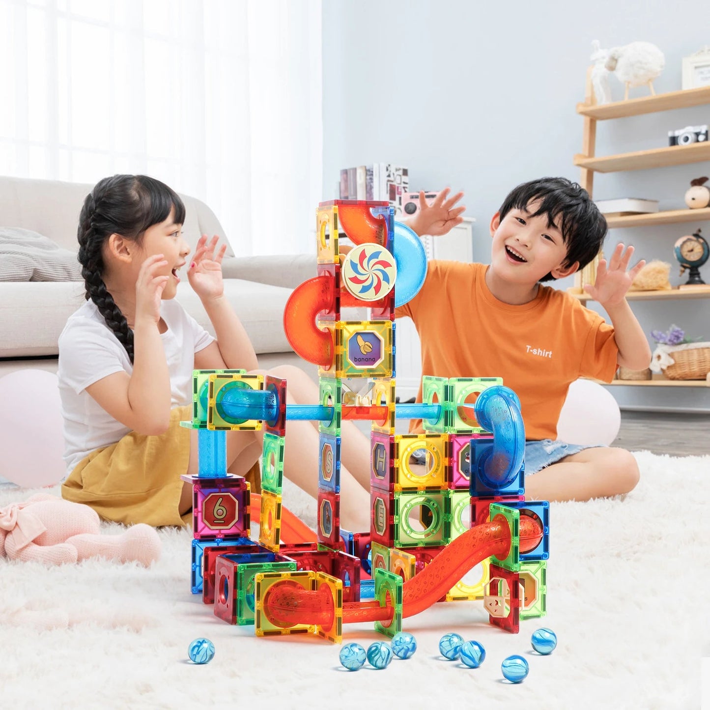 171PCS Magnetic Building Blocks Marble Run Race Track Assembly Toys - ToylandEU