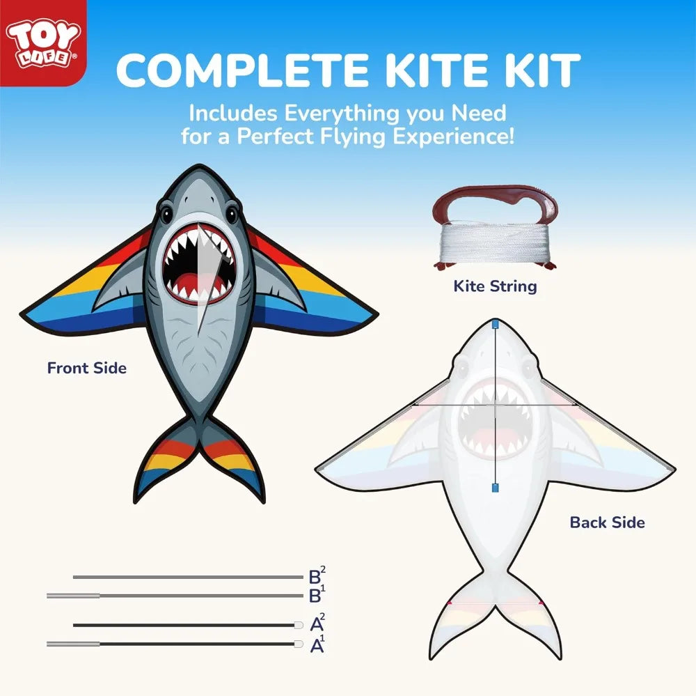 Kite | Shark Kite | 55.9 In Wingspan, 328.1 Ft String | One Size
