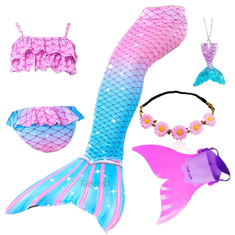 Girls Mermaid Tail Costume | Swimmable Mermaid Tail | Polyester Elastane | Sizes