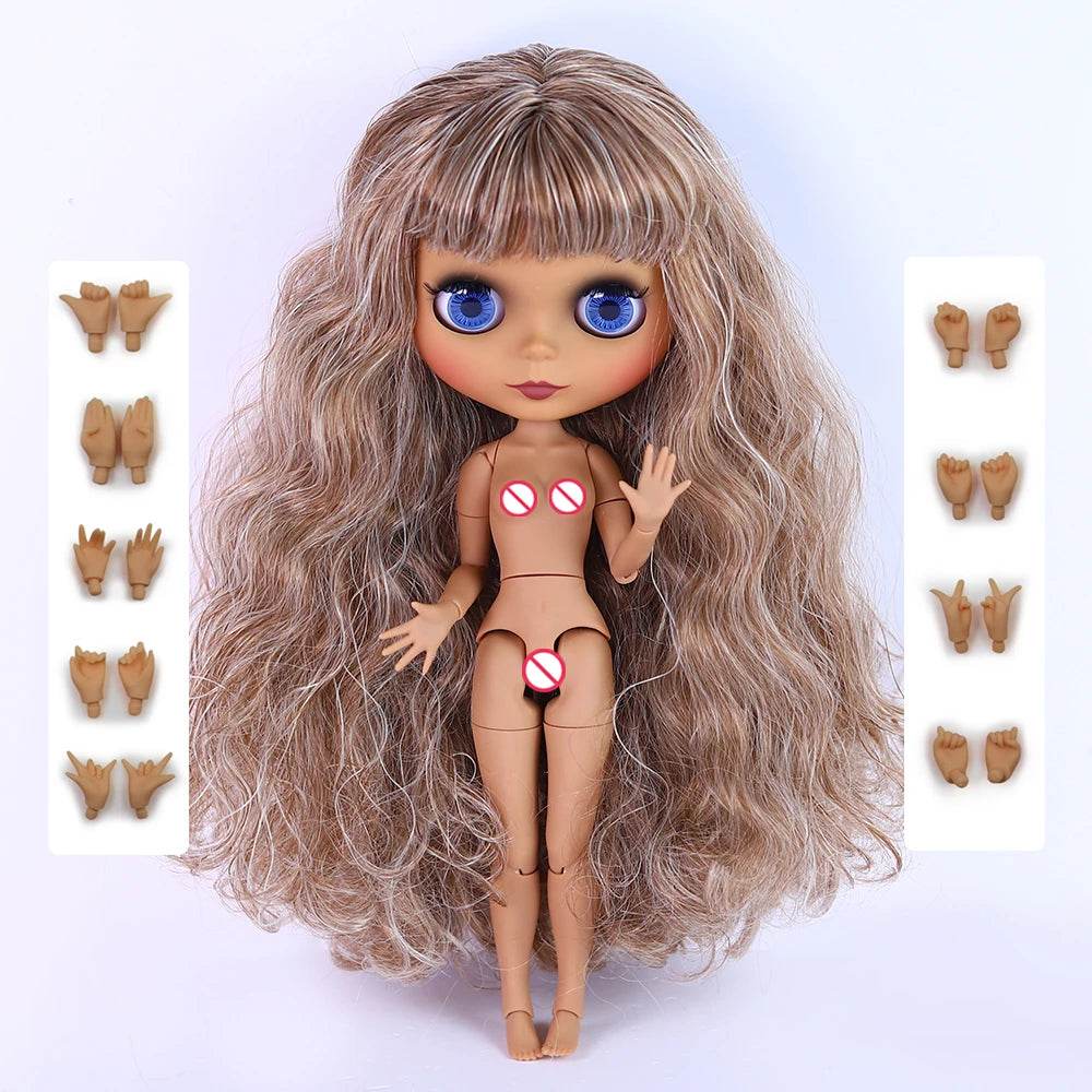 ICY DBS Blyth Doll 1/6 Joint 30cm Black Skin Matte Face Fashion Set Doll BJD Toy Gift - ToylandEU