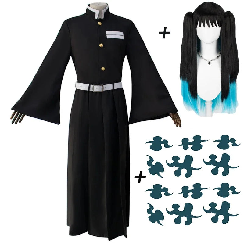 Demon Slayer Cosplay Costume | Knit Kimono With Wig | Unisex Adult | Halloween