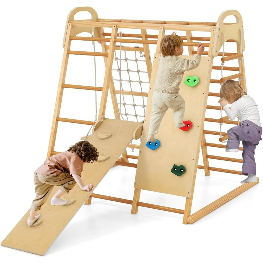 Wooden Montessori Indoor Jungle Gym 8 In 1 Climber