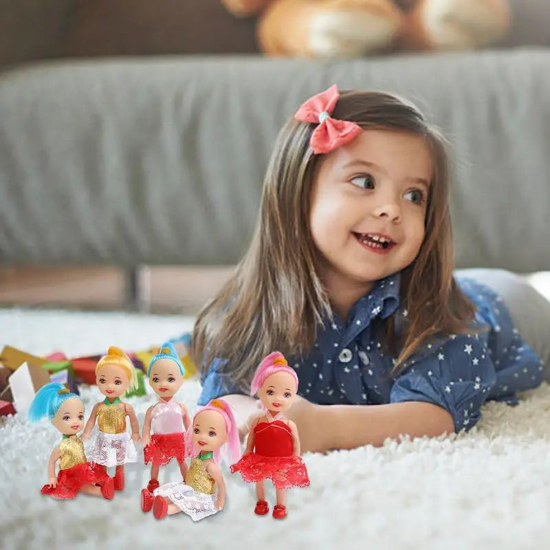 Charming Mini Pocket Princess Dolls Set - Perfect Gift for Ages 2-3