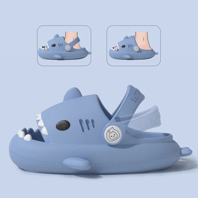 Kids Sandals | Cartoon Shark Design | Non-Slip Thick Soles | 4-6Y