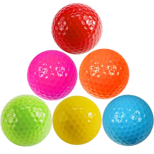 New Double-Layer Practice Golf Balls in 6 Vibrant Colors - Perfect Gift for Golfers and Sports Fans