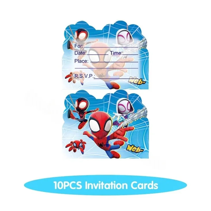 Spider Hero Tableware Kit | Birthday Party Supplies | Plates Cups Tablecloth