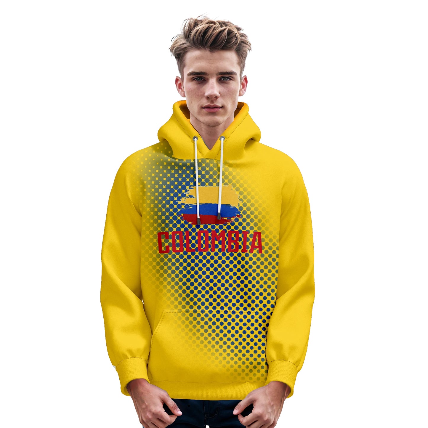 Personalized Colombia Soccer Hoodie for All Ages - Custom Name & Number 3D Printed Football Sweatshirt